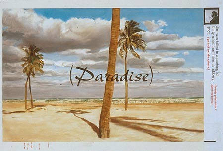 JACK BALAS, Paradise
oil on paper w/ inlaid digital text