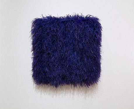 MARY EHRIN, BLUE LAGOON
dyed ostrich feathers, acrylic on panel