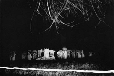 CHUCK FORSMAN, Carhenge, near Alliance, Nebraska
black & white photograph