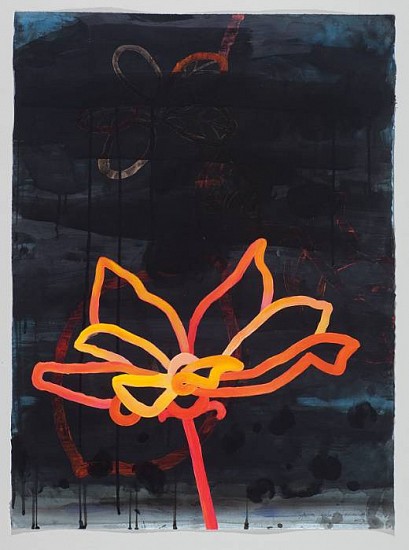 ANA MARIA HERNANDO, PINK MOON REFLECTED ON A WHITE FLOWER
acrylic and acrylic ink on paper