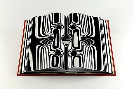 TERRY MAKER, BLACK AND WHITE STRIPED BOOK
resin and mixed media