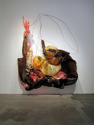 JUDY PFAFF, THE MONKEY AND THE CROCODILE
honeycomb, cardboard, expanded foam, shellacked Chinese paper lanterns, steel wires, plastics, and fluorescent light