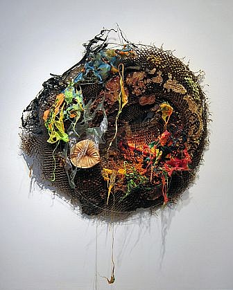 JUDY PFAFF, TIME IS ANOTHER RIVER
honeycomb, cardboard, expanded foam, plastics, and fluorescent light