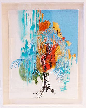 KATY STONE, POURING TREE 3
acrylic on Duralar and paper collage