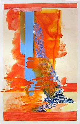 KATY STONE, FROND FALLS ORANGE 2
acrylic on Duralar and paper collage