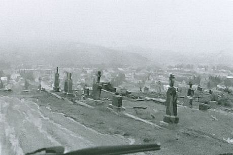 CHUCK FORSMAN, Cemetery rain, Anaconda, Montana
black & white photograph