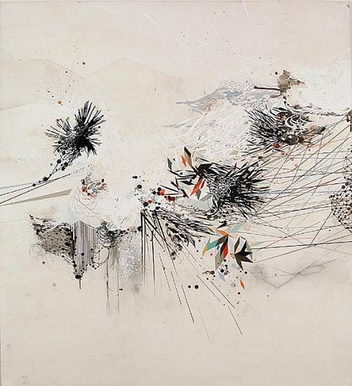 REED DANZIGER, A SECRET DISTANT MEASURMENT
oil, pencil, pigment, shellac on paper on panel