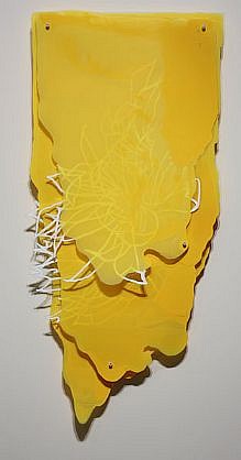 KATY STONE, YELLOW VEIL (MUM GHOST)
Acrylic on Duralar, mounted on lacquered panel in plexi box