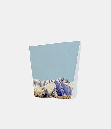 TYLER BEARD, MOUNTAIN (BLUE)
collage on paper, framed