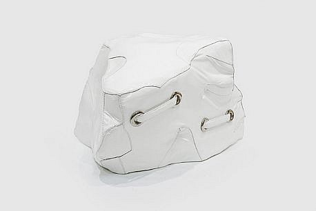 MARY EHRIN, WHITE HOT ROCK
patent leather, thread, polished nickel and resin armature