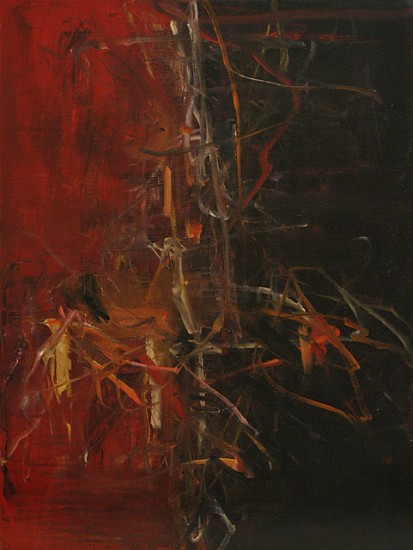 TOM LIEBER, RED AND WHITE SHIELD
oil on canvas