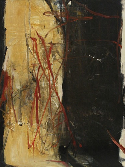 TOM LIEBER, OCHER AND BLACK SHIELD
oil on canvas