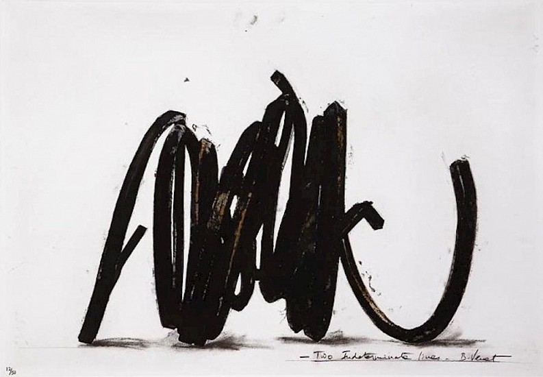 BERNAR VENET, TWO INDETERMINATE LINES  36/50  ep4
polymer gravure, etching, carborundum, wiping and photo-etching