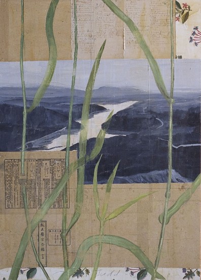 TOM JUDD, PAST TIME
oil on panel with collage