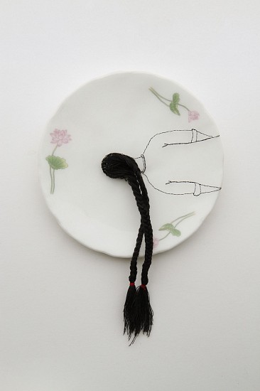 DIEM CHAU, FLOAT
Porcelain plate, cotton, organza & thread