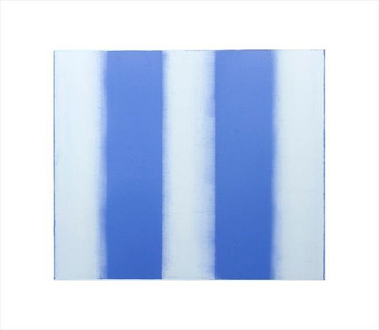 BETTY MERKEN, STRIPES, BLUE #10-15-12
Oil monotype on Rives BFK paper