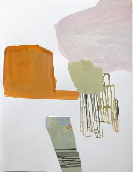 RECENT ARRIVALS, DEBORAH DANCY, "BUTTRESS FLYING"
acrylic and collage on paper