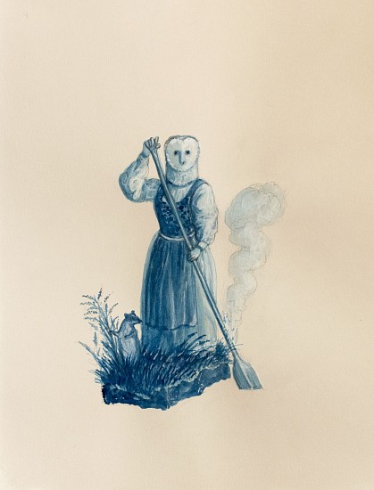 RECENT ARRIVALS, KAHN+SELESNICK, "THE REFUGEES: OWL AND BADGER"
watercolor on colored paper