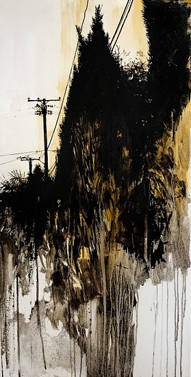 KAREN KITCHEL, HORIZONLINE #3
asphalt emulsion, tar, wax powdered pigments, shellac on canvas