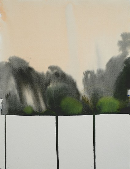 NIKKI LINDT, MELTING LANDSCAPE WITH ORANGE SKY
watercolor on paper