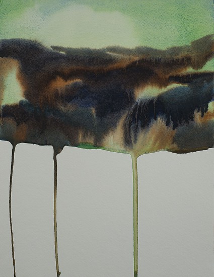NIKKI LINDT, MELTING LANDSCAPE WITH GREEN SKY
watercolor on paper