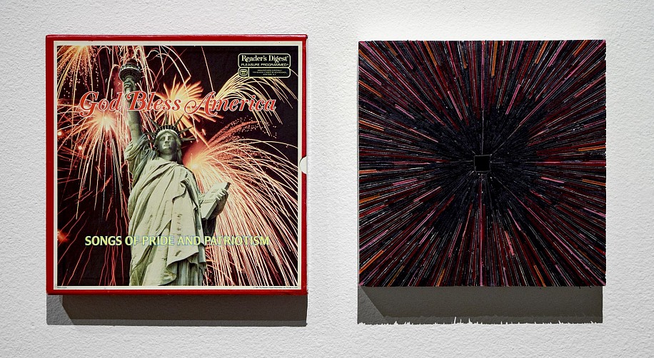 TERRY MAKER, GOD BLESS AMERICA
vinyl record albums and found object