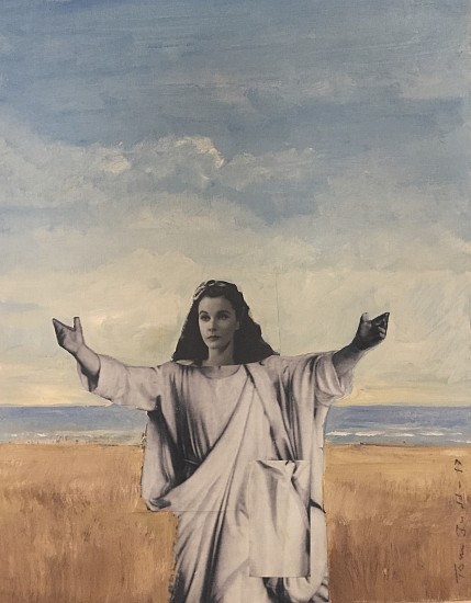 TOM JUDD, VIVIAN LEE AS JESUS
acrylic and collage on panel