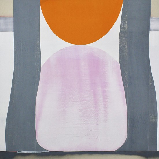 MARCELYN MCNEIL, ORANGE ON PINK
oil on raw canvas