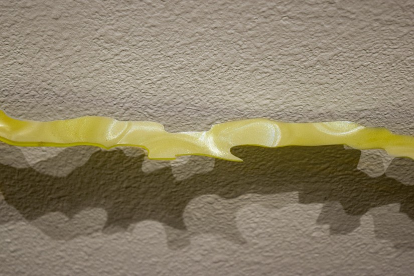 KATY STONE, Transmission (electric line)
hand-cut lenticular film, spray paint on Duralar, pins