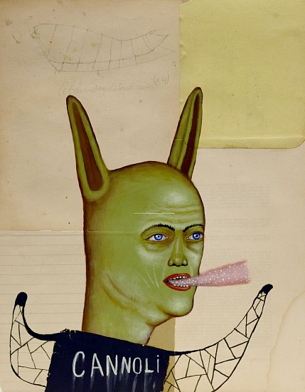 FRED STONEHOUSE, CANNOLI
acrylic and collage on paper