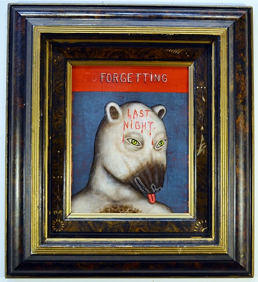 FRED STONEHOUSE, LAST NIGHT
acrylic on panel with antique frame