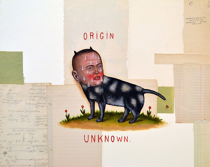 FRED STONEHOUSE, ORIGIN UNKNOWN
acrylic and collage on paper