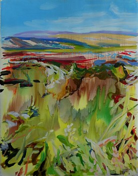 lindtnikki into the thermokarst ghost forest 60x46 watercolor and acrylic on paper