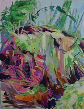 lindtnikki on the edge 60x46 watercolor and acrylic on paper