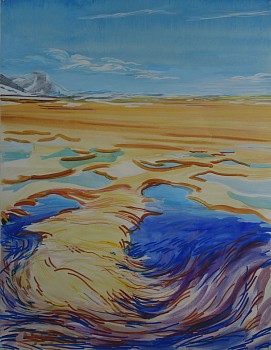 lindtnikki melt 60x43 watercolor and acrylic on paper