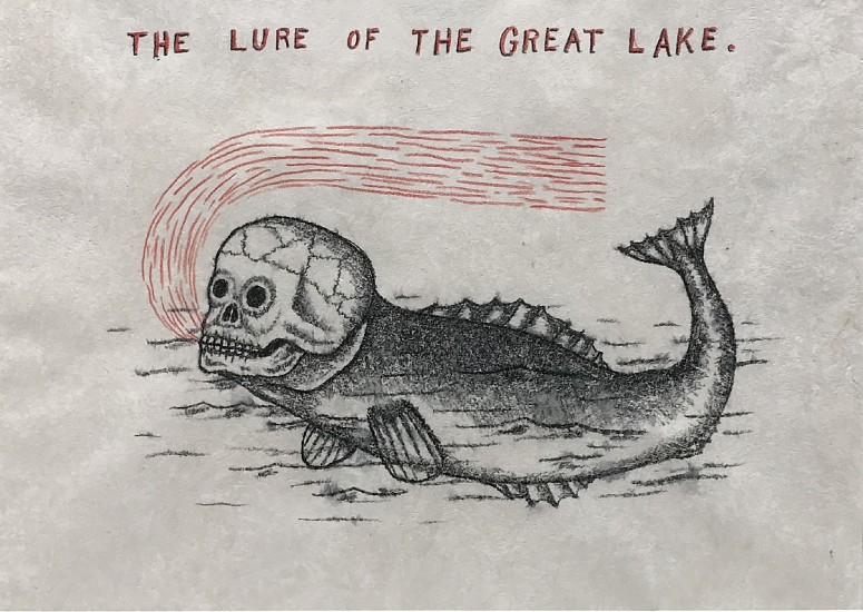 FRED STONEHOUSE, THE GREAT LAKE
water soluble pencil and colored pencil on amate paper