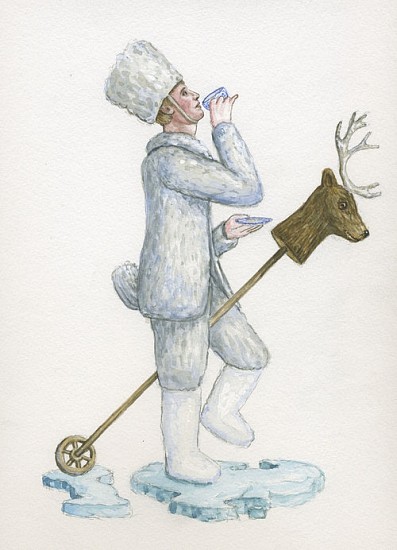 KAHN + SELESNICK, MADAME LULU'S BOOK OF FATE TAROT COSTUME DRAWING: THE KING OF CUPS
watercolor on paper