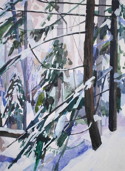 CLAIRE SHERMAN, SNOW AND TREES
mixed media on paper