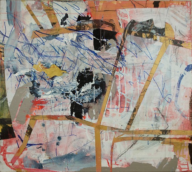 AUDREY TULIMIERO WELCH, FALLING<br />
<br />
acrylic, plaster, graphite and ink on canvas