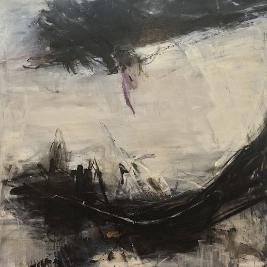 TOM LIEBER, SQUARE BLACK DROP
oil on canvas
