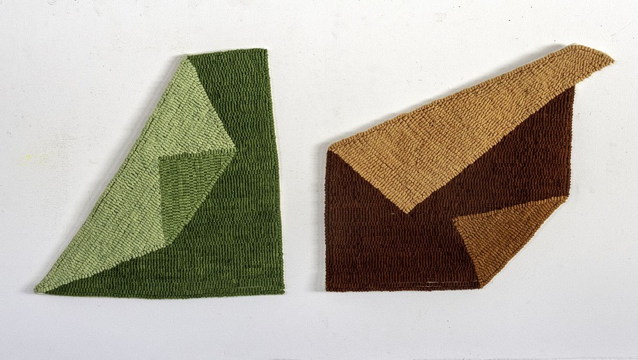 ALTOON SULTAN, TWO FOLDS, GREEN AND ORANGE
hand-dyed wool on linen