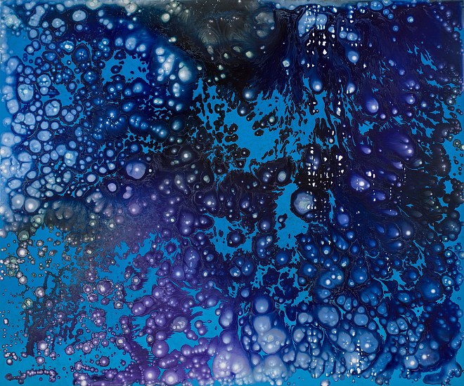 BARBARA TAKENAGA, FLOATERS (blue/violet)
acrylic on linen