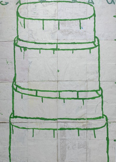 GARY KOMARIN, GATEAU, GREEN ON WHITE
acrylic on paper