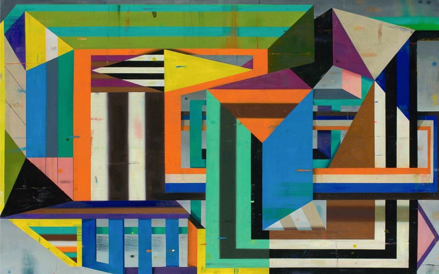 DEBORAH ZLOTSKY, STRIPES AND TRIANGLES 2
oil on canvas