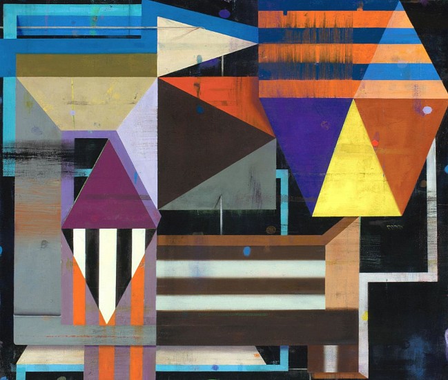 DEBORAH ZLOTSKY, STRIPES AND TRIANGLES 1
oil on canvas