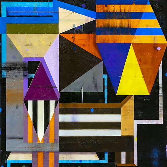 DEBORAH ZLOTSKY, STRIPES AND TRIANGLES 1
oil on canvas