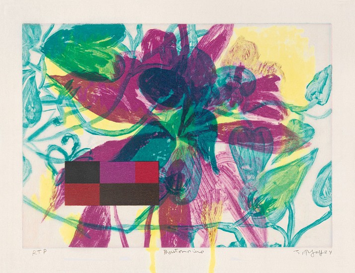 JUDY PFAFF, BOUTONNIERE 1 5/12
intaglio, shellac, acrylic paint and archival inkjet on Kozo paper