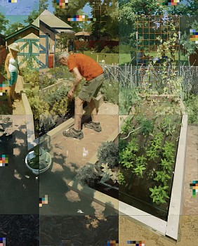 frank zoey. back garden 2024 oil on canvas on multiple panels 87x70 overall.jpeg