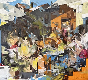 frank zoey. backyard patio study 2 2024 oil on panel 2024.jpeg