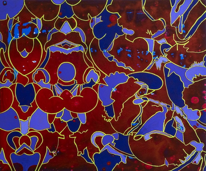 BARBARA TAKENAGA, RED WITH BLUE VIOLET
acrylic on panel